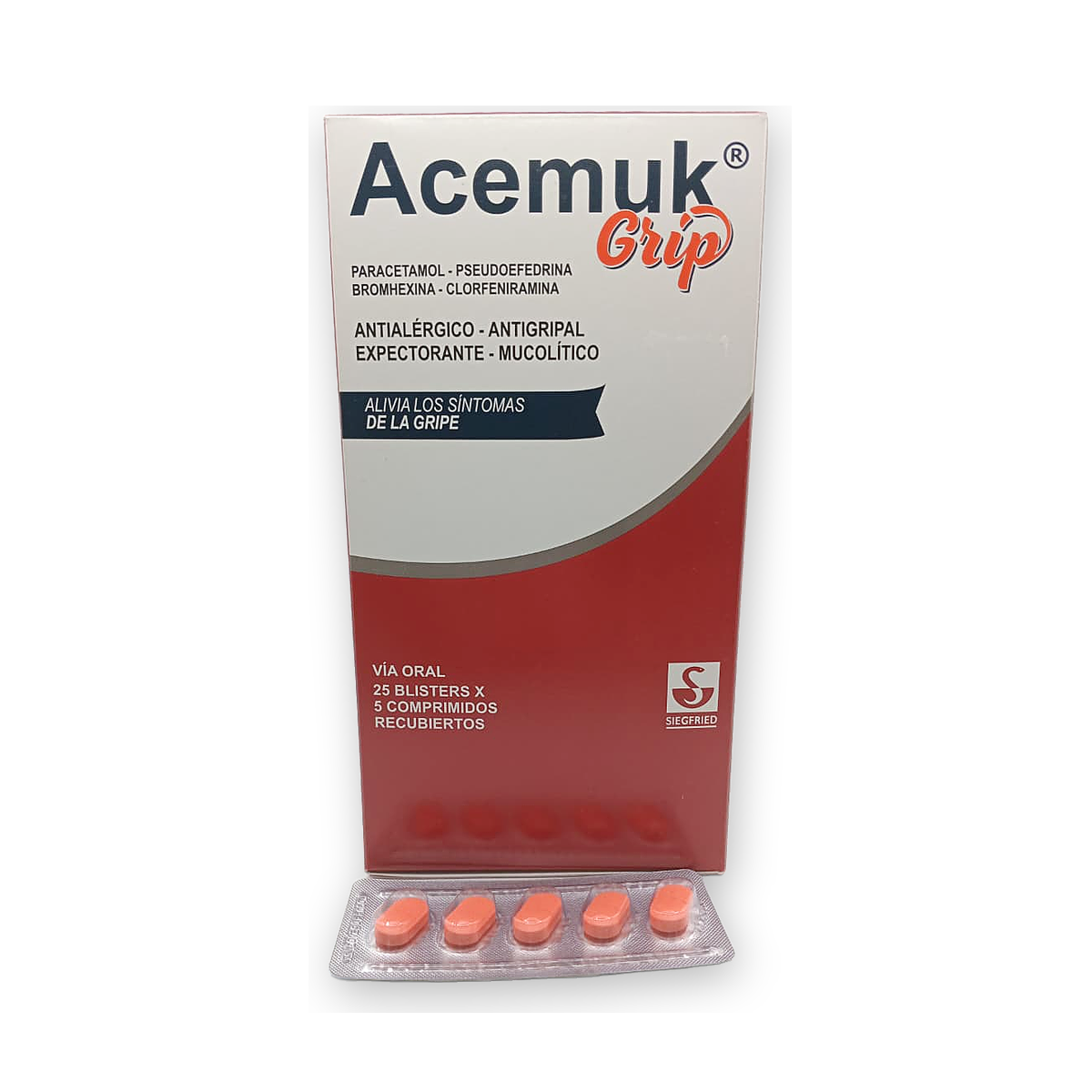 Acemuk grip comp. rec. caja x  25blister