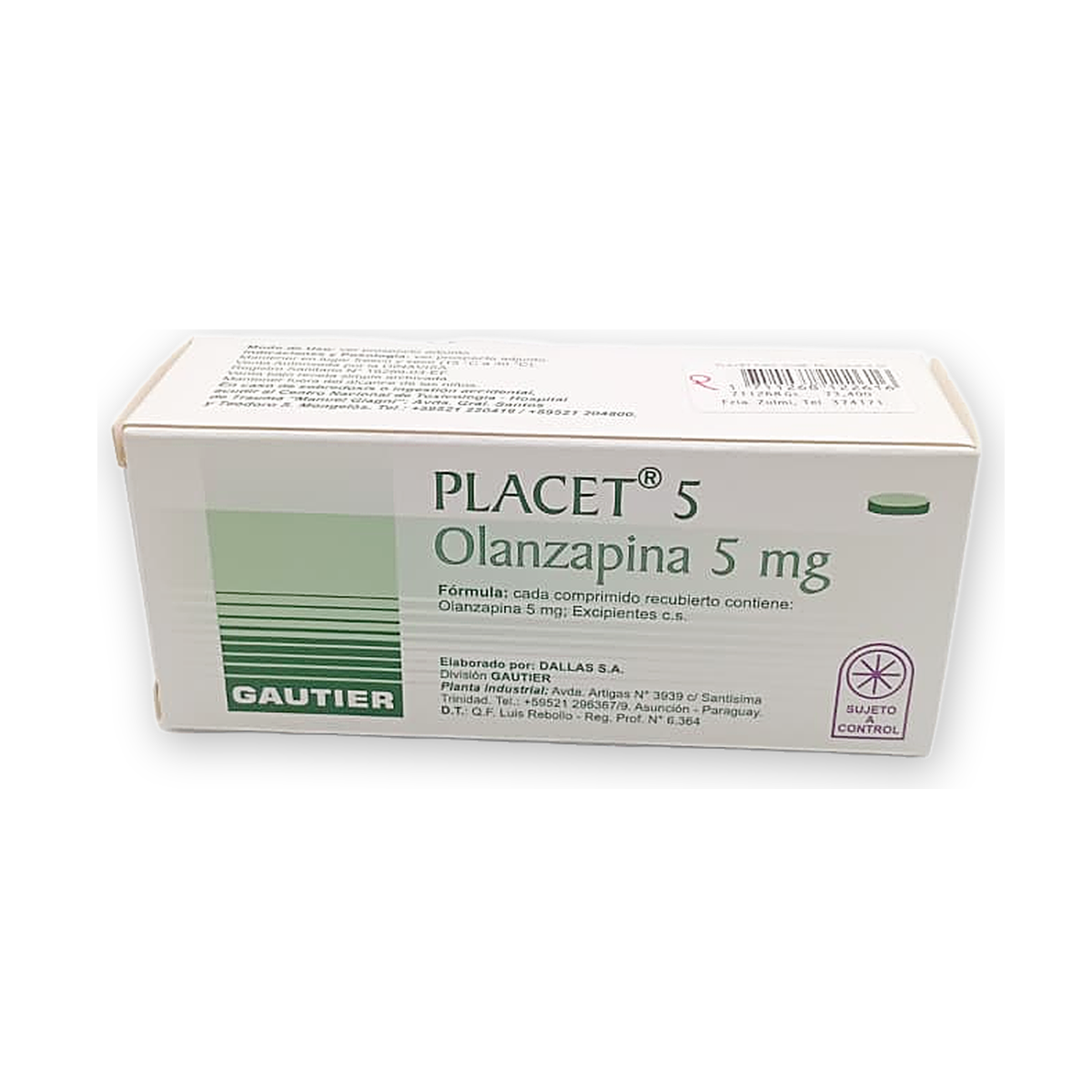 Placet 5 mg. comp. rec. caja x 30