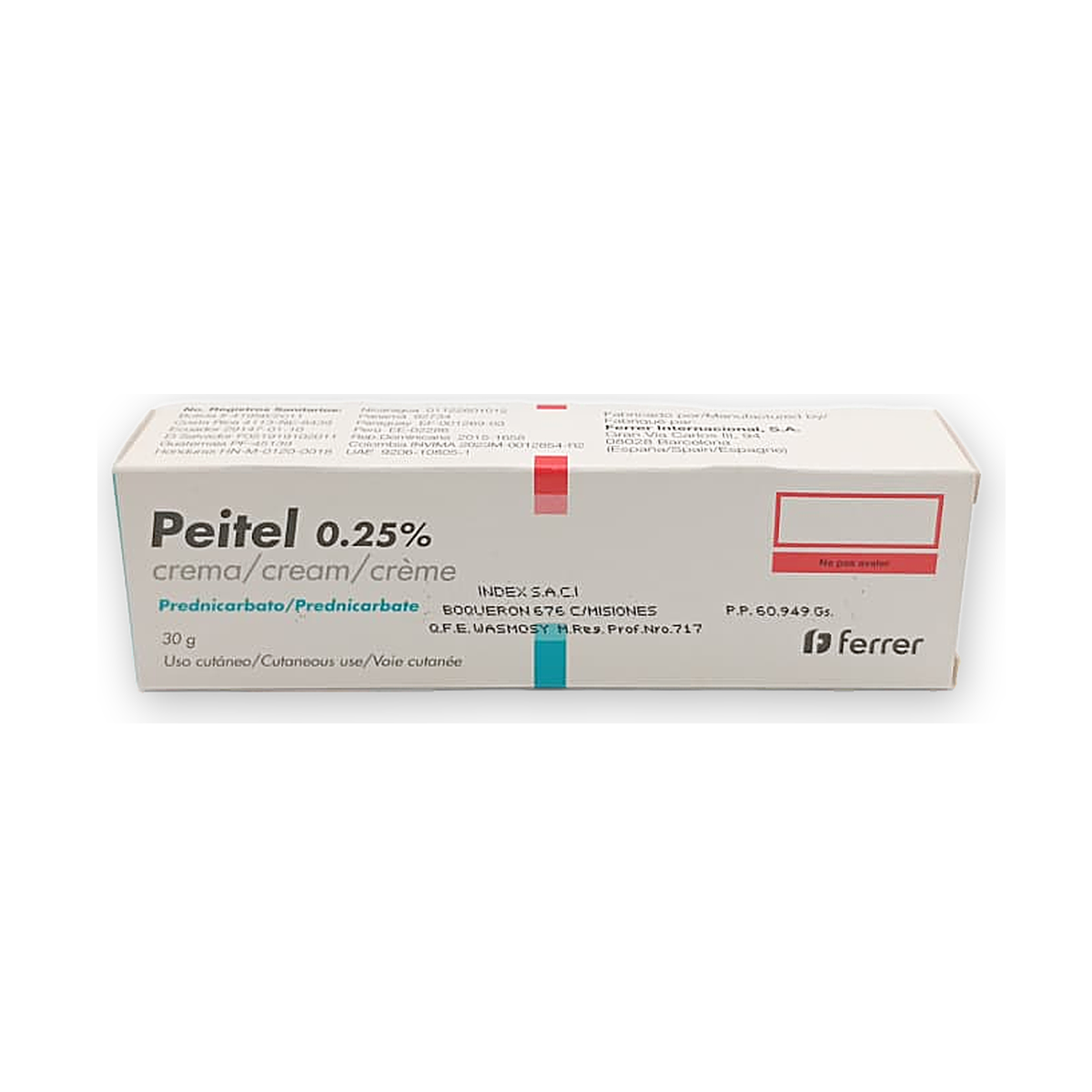 Peitel crema caja tubo x 30 g.