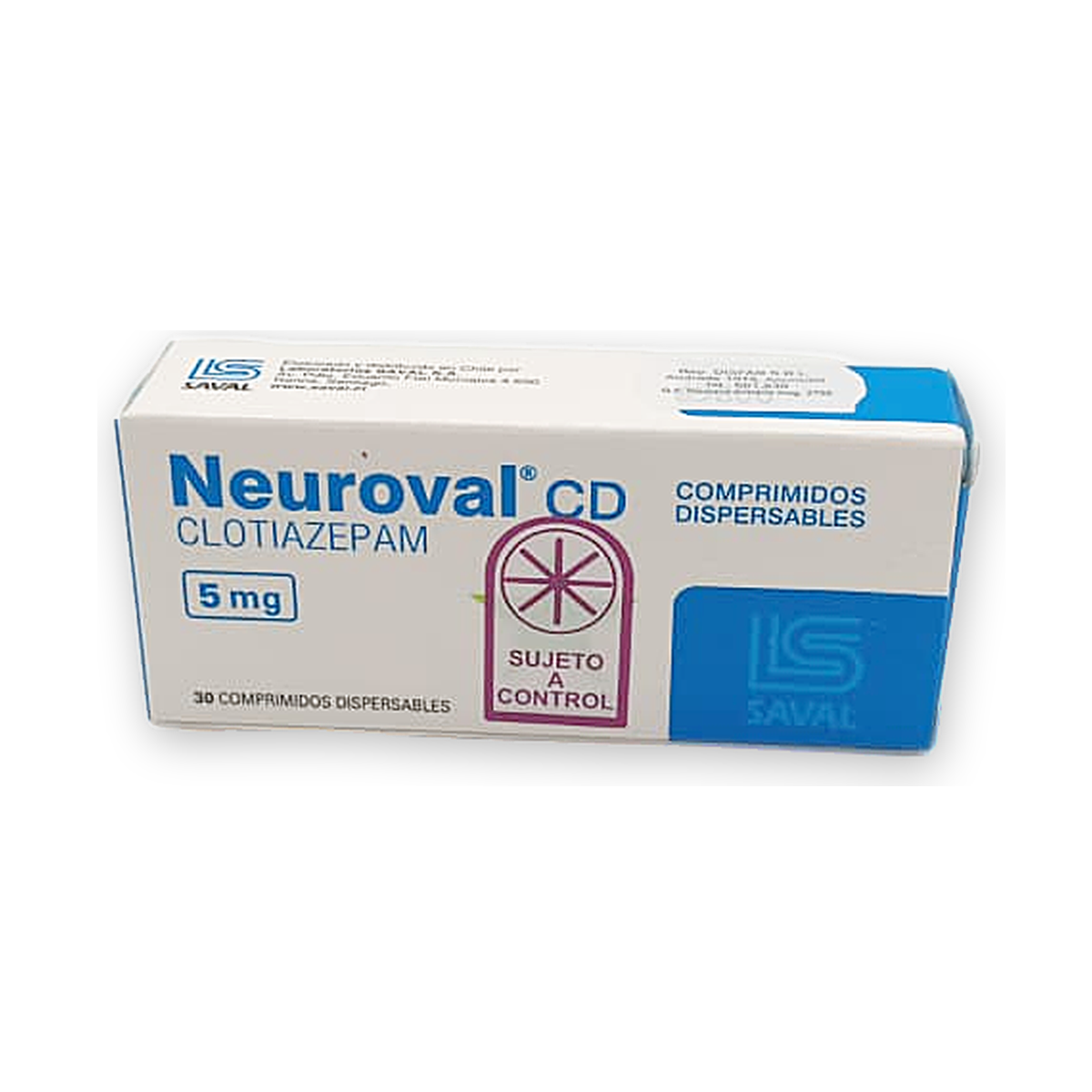 Neuroval cd 5 mg. comp. disp. caja x 30