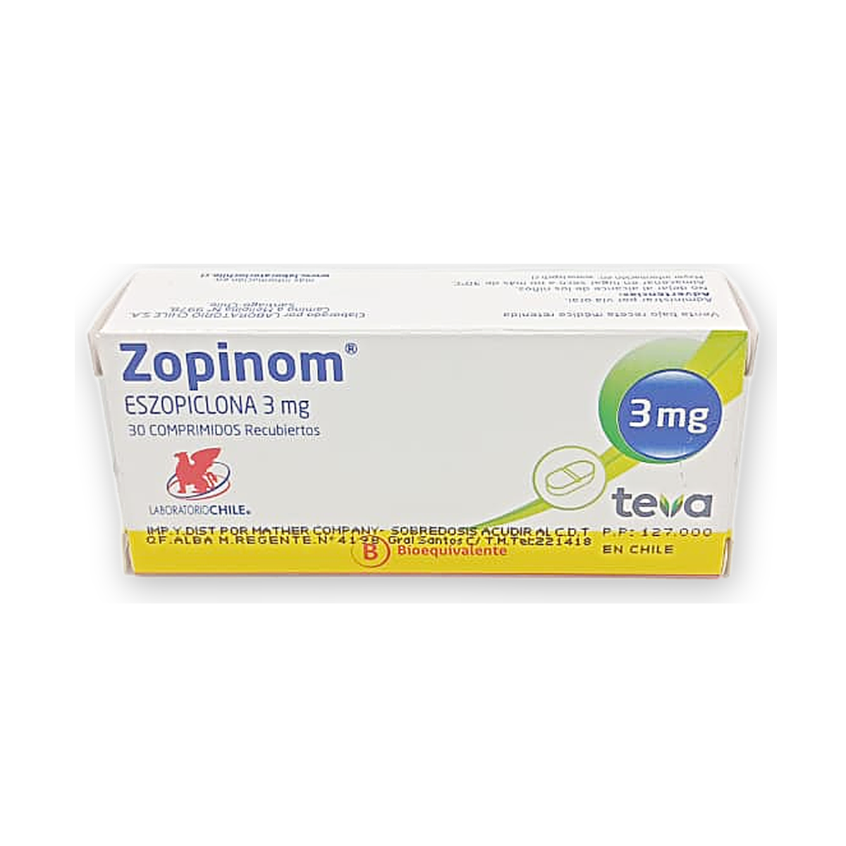 Zopinom 3 mg. comp. rec. caja x 30