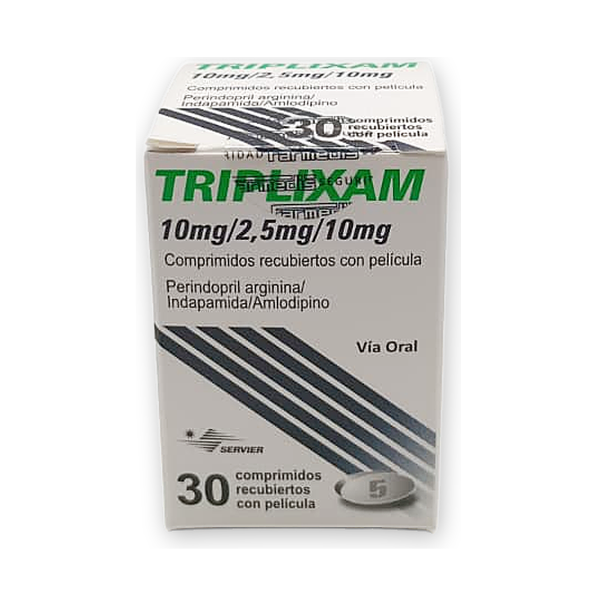 Triplixam 10 mg/ 2,5 mg/ 10 mg. comp. rec. caja x 30
