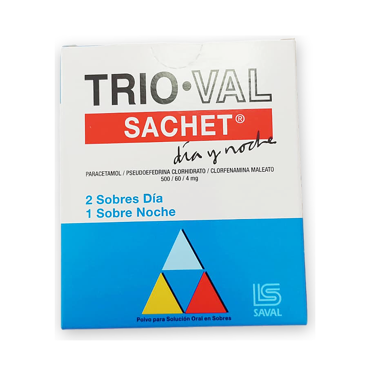 Trio-val dia y noche polv. p/sol. oral caja x 2 sob. dia y 1