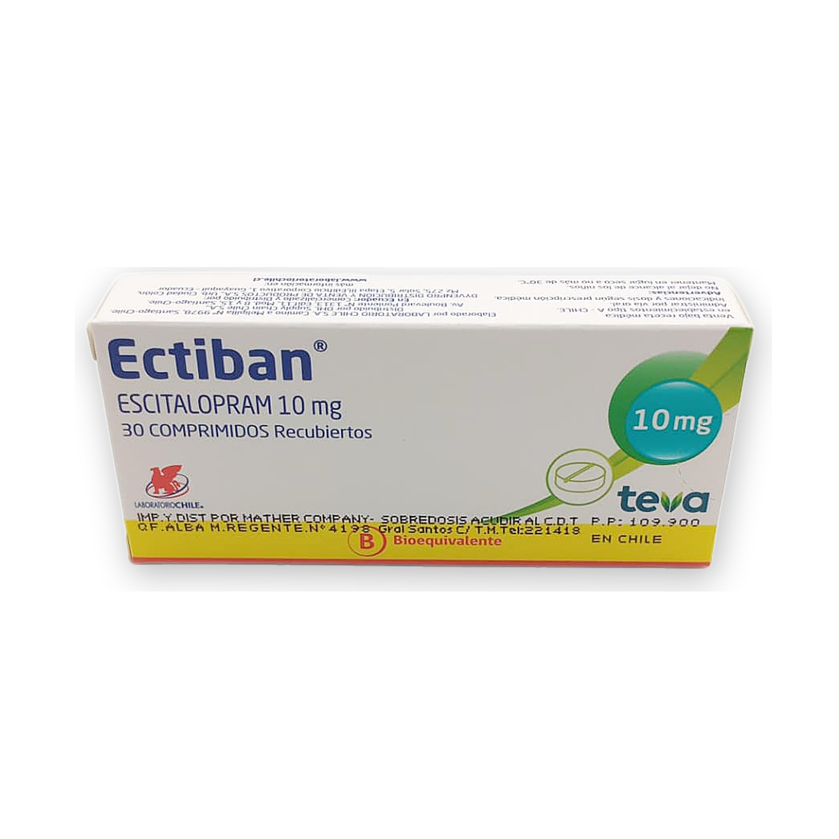 Ectiban 10mg comp. rec. caja x 30