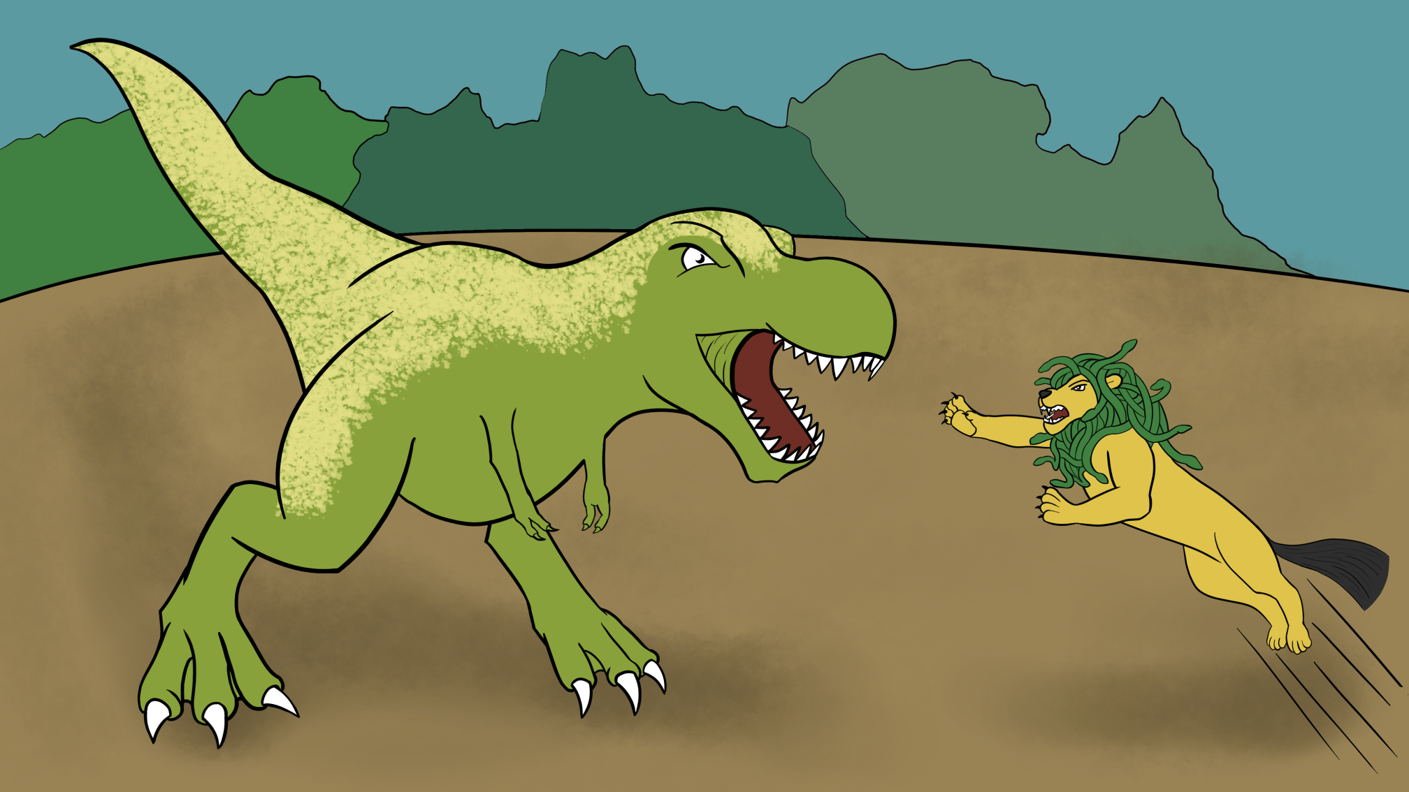T-Rex vs Chimaera