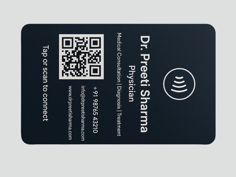 Smart NFC Doctor Business Card – Digital Visiting Card With QR Code