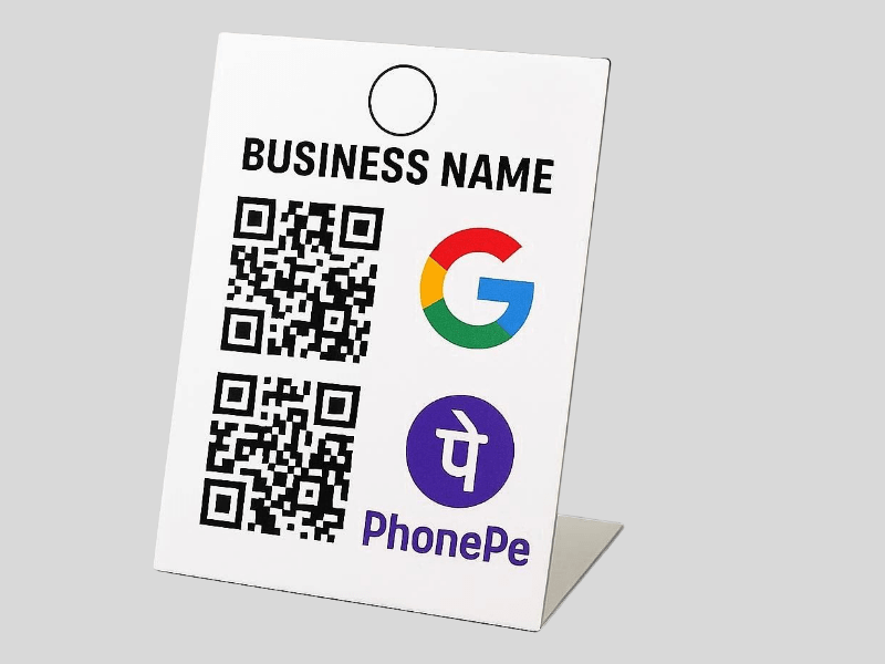 Google Review & Payment QR Stand (2-in-1)