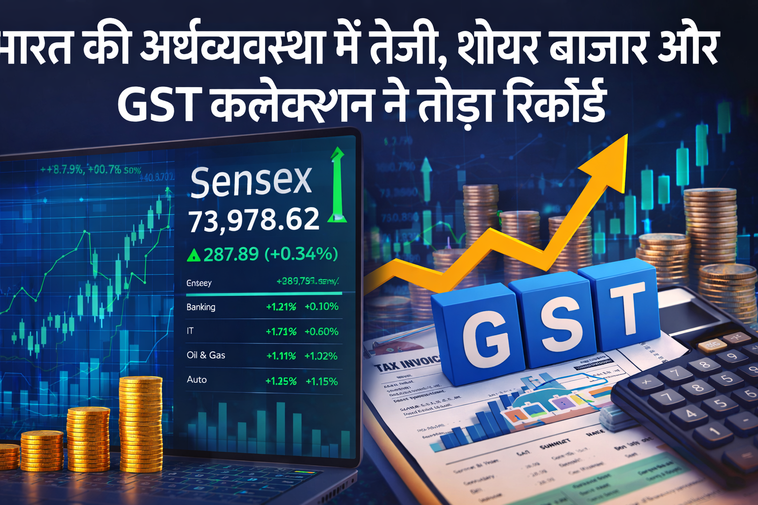 भारत की अर्थव्यवस्था में तेजी, शेयर बाजार और GST कलेक्शन ने तोड़ा रिकॉर्ड
