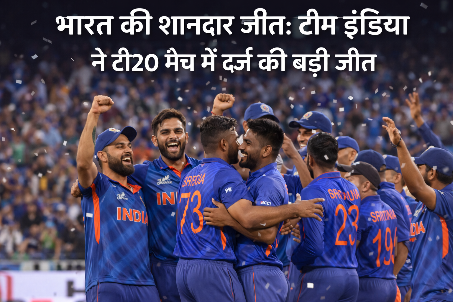 भारत की शानदार जीत: टीम इंडिया ने टी20 मैच में दर्ज की बड़ी जीत
