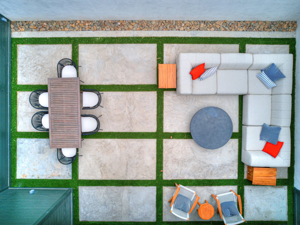 Aerial view of patio at 117 Lower Greenway