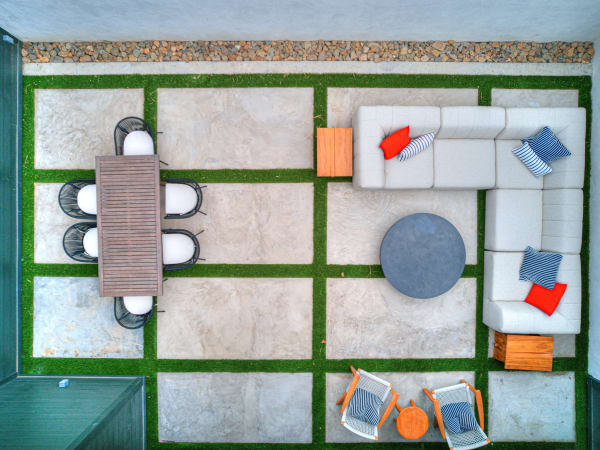 Aerial view of patio at 117 Lower Greenway