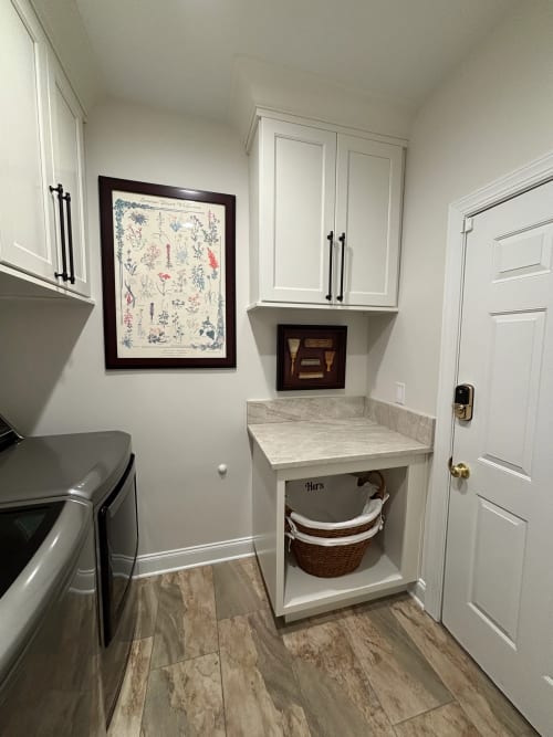 Denville NJ Laundry Room - Phase 2 - New cabinets, including Taj Mahal quartzite folding countertop Denville NJ Laundry Room - Phase 2 - New cabinets, including Taj Mahal quartzite folding countertop