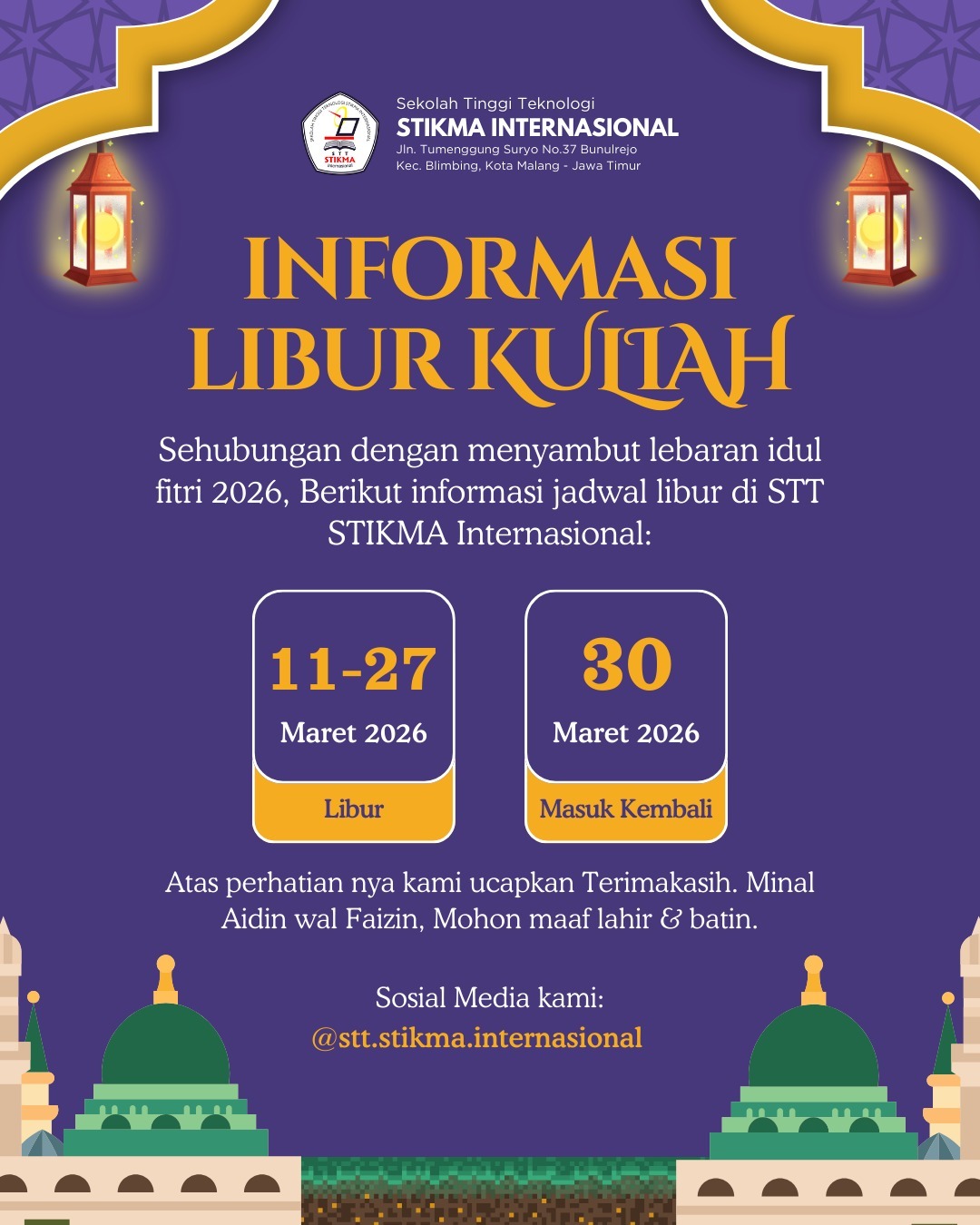 Libur lebaran Idul Fitri 1447 H