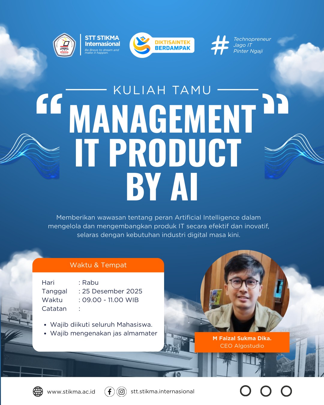 Kuliah Tamu "Management IT Product by AI"