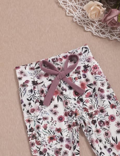 Baby Girl Clothes,Hoodie Tops Floral Pant with Cute Headband thumbnail 5