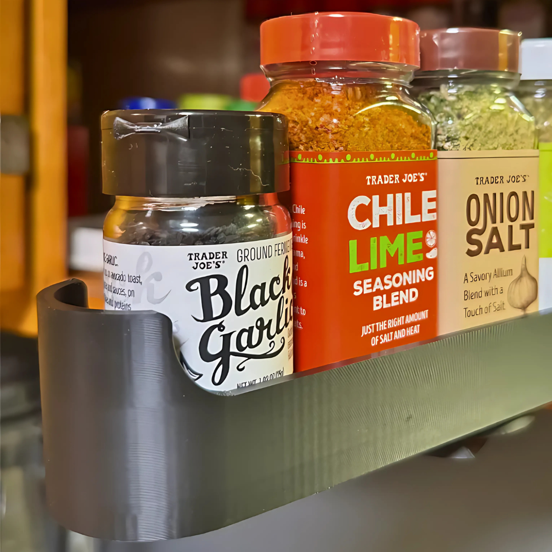 Cabinet Spice Rack -- Adjustable Kitchen Storage Organizer