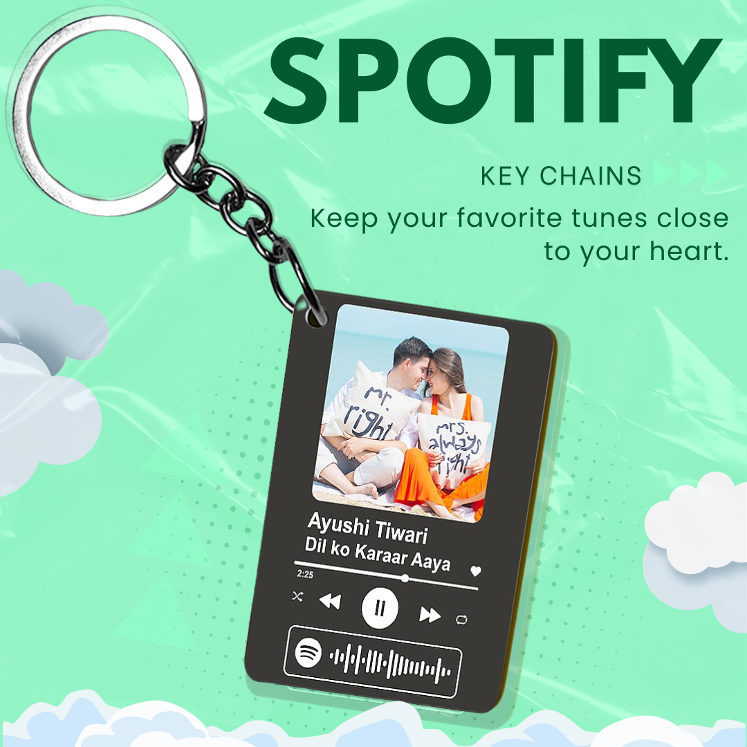 Spotify Keychain with Image – Personalized Song & Photo Tag