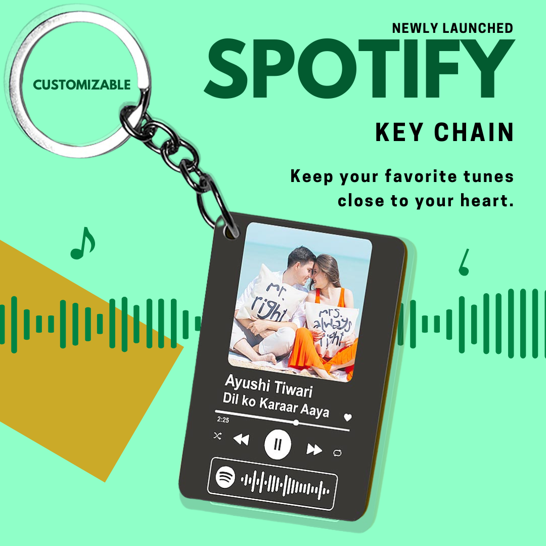 Spotify Keychain with Image – Personalized Song & Photo Tag