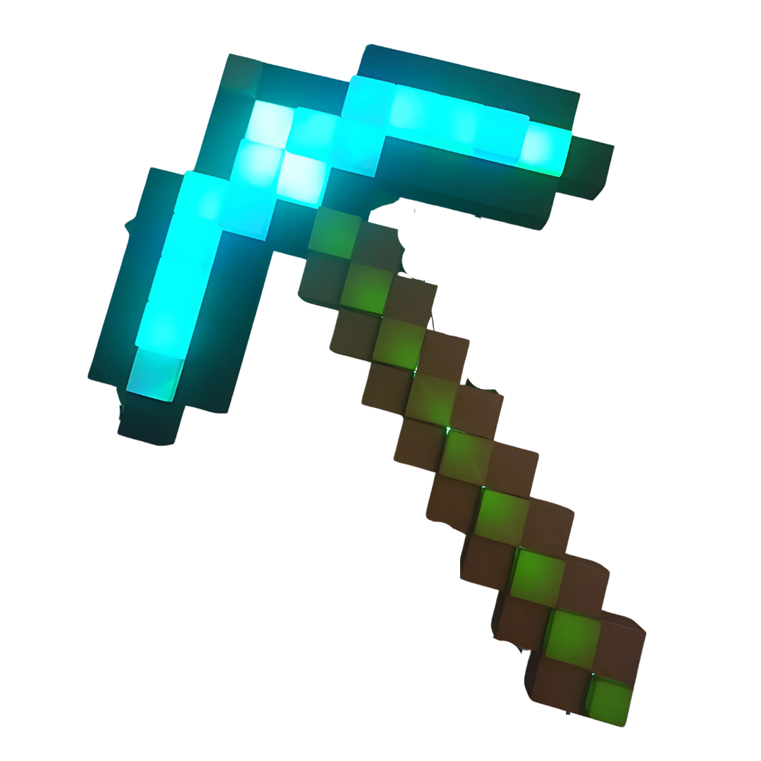 Minecraft Pickaxe Lamp -- Pixel LED Night Light