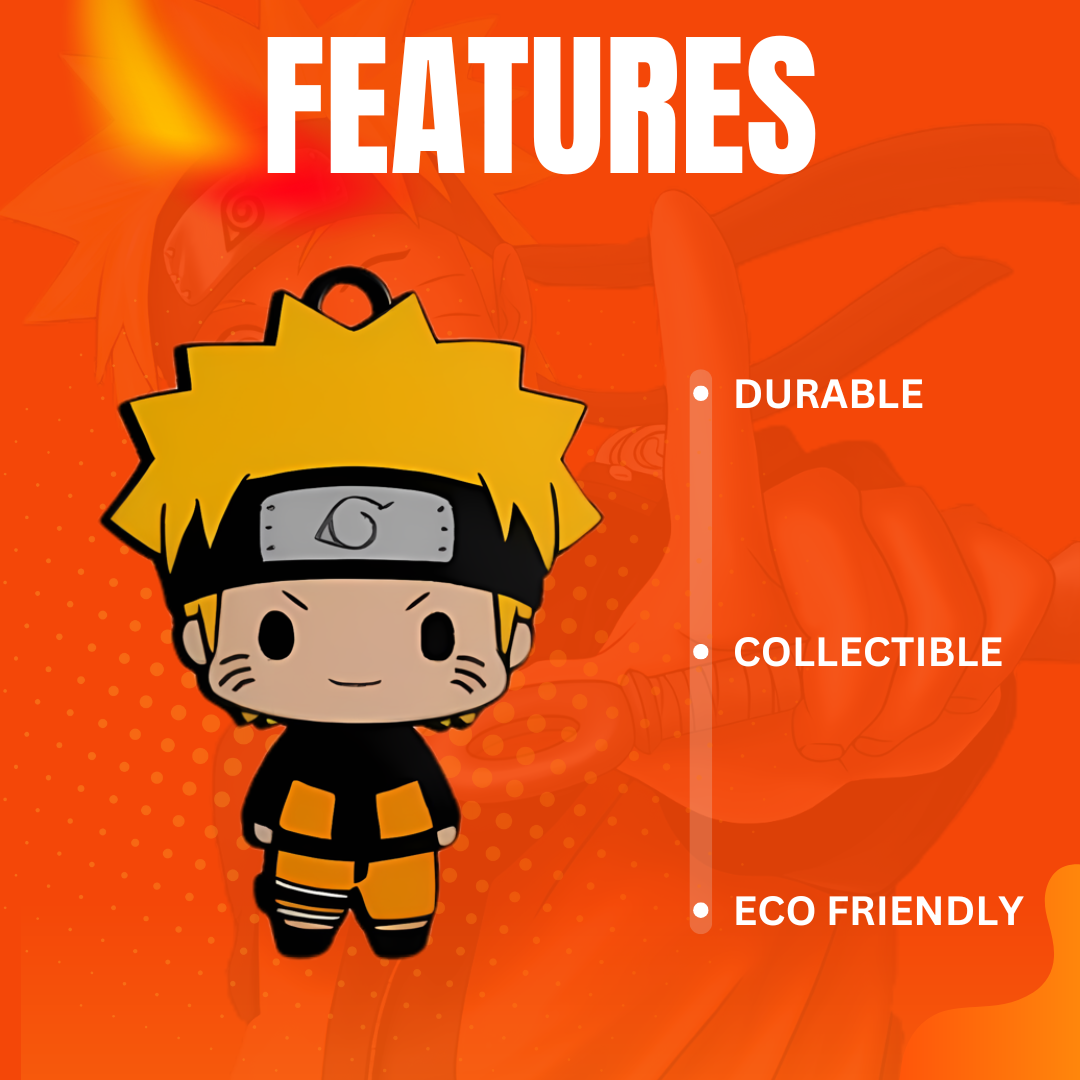 Naruto Keychain -- Hidden Leaf Village & Ninja Symbol Keyring
