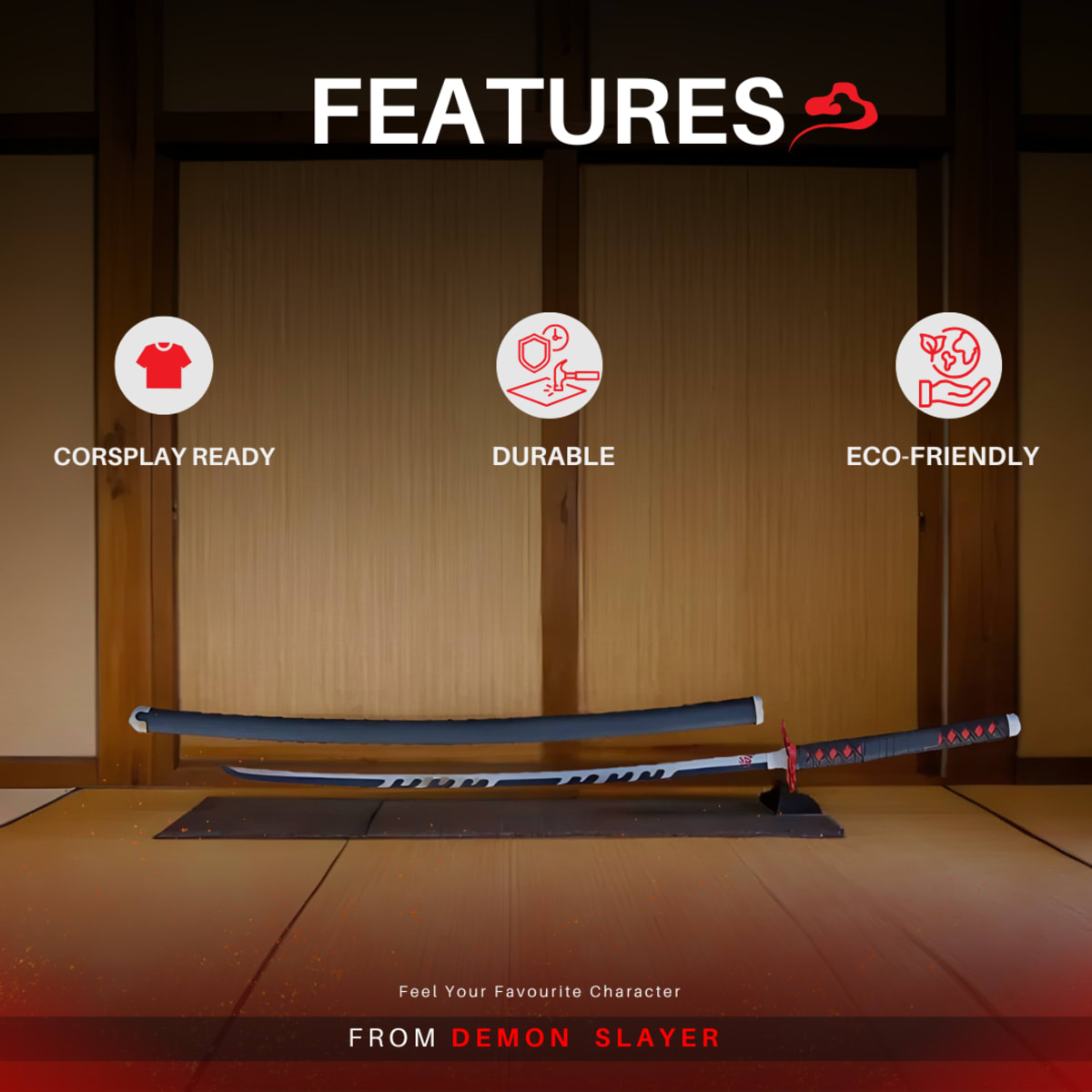 Tanjiro Kamado Nichirin Katana – Demon Slayer Sword Replica