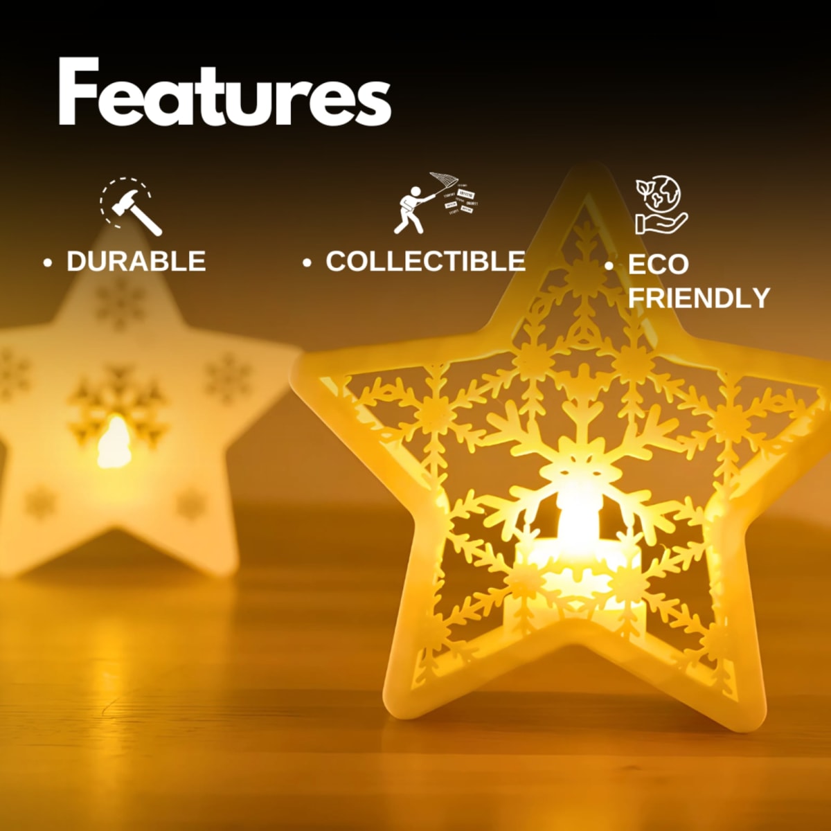 Christmas Star Tealight Holder – 3D Printed Holiday Candle Decor