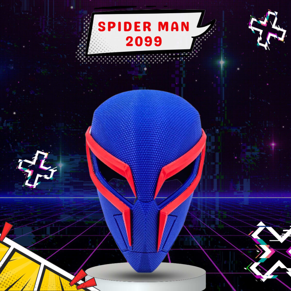 Spider-Man 2099 Mask – 3D Printed Futuristic Cosplay Helmet
