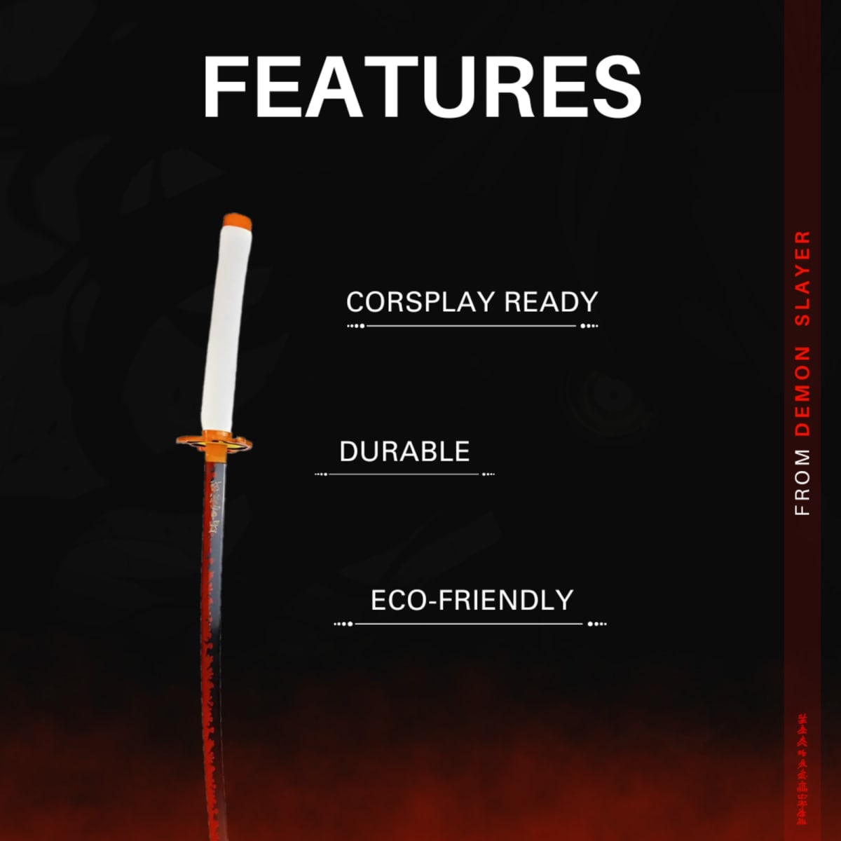 Kyojuro Rengoku Nichirin Katana – Demon Slayer 3D Printed Replica