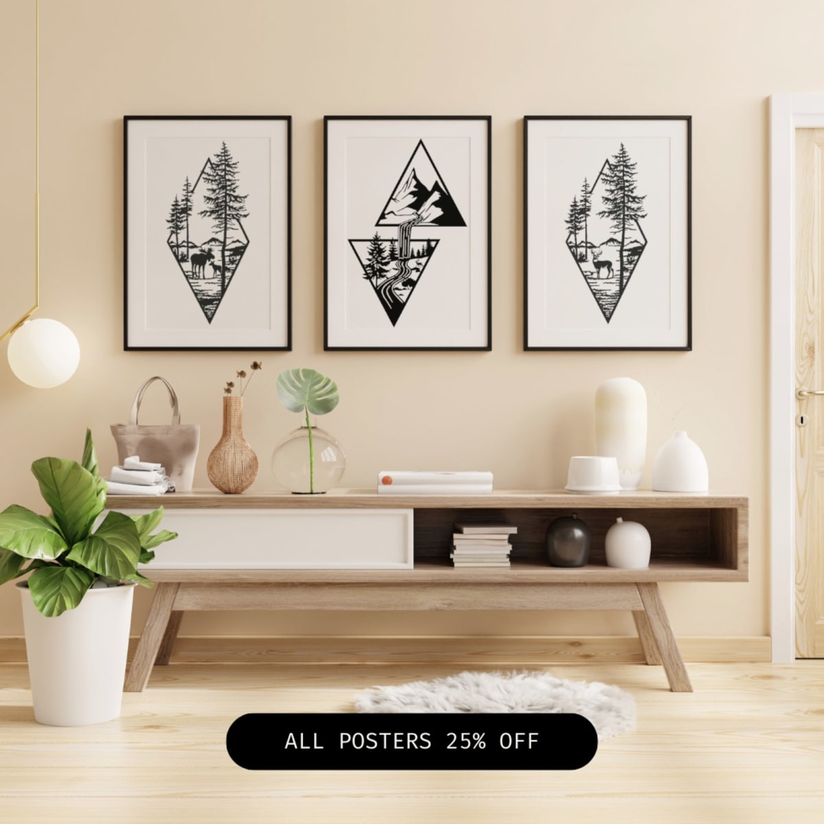 Elk in the Forest Wall Hanging – 3D Printed Nature Décor