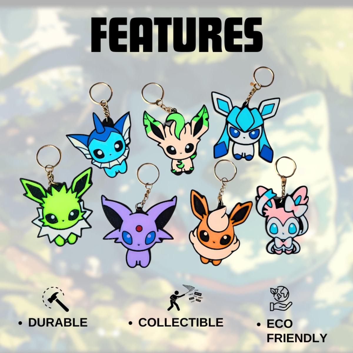 Pokémon Keychain – 3D Printed Pokéball & Character Charm