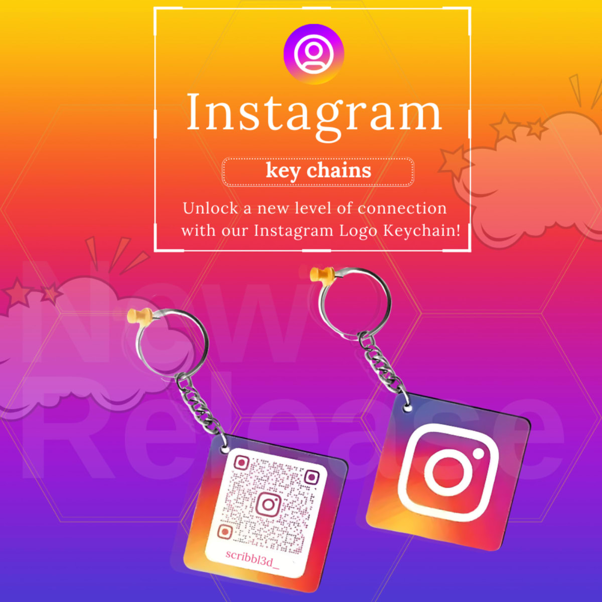 Instagram Logo Keychain – 3D Printed Social Media Charm