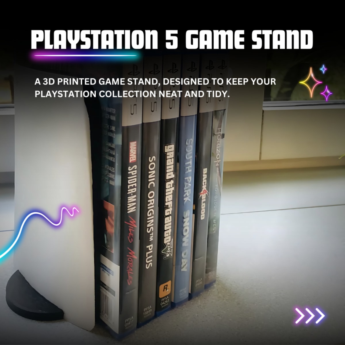PlayStation Game Stand – 3D Printed Storage Organizer
