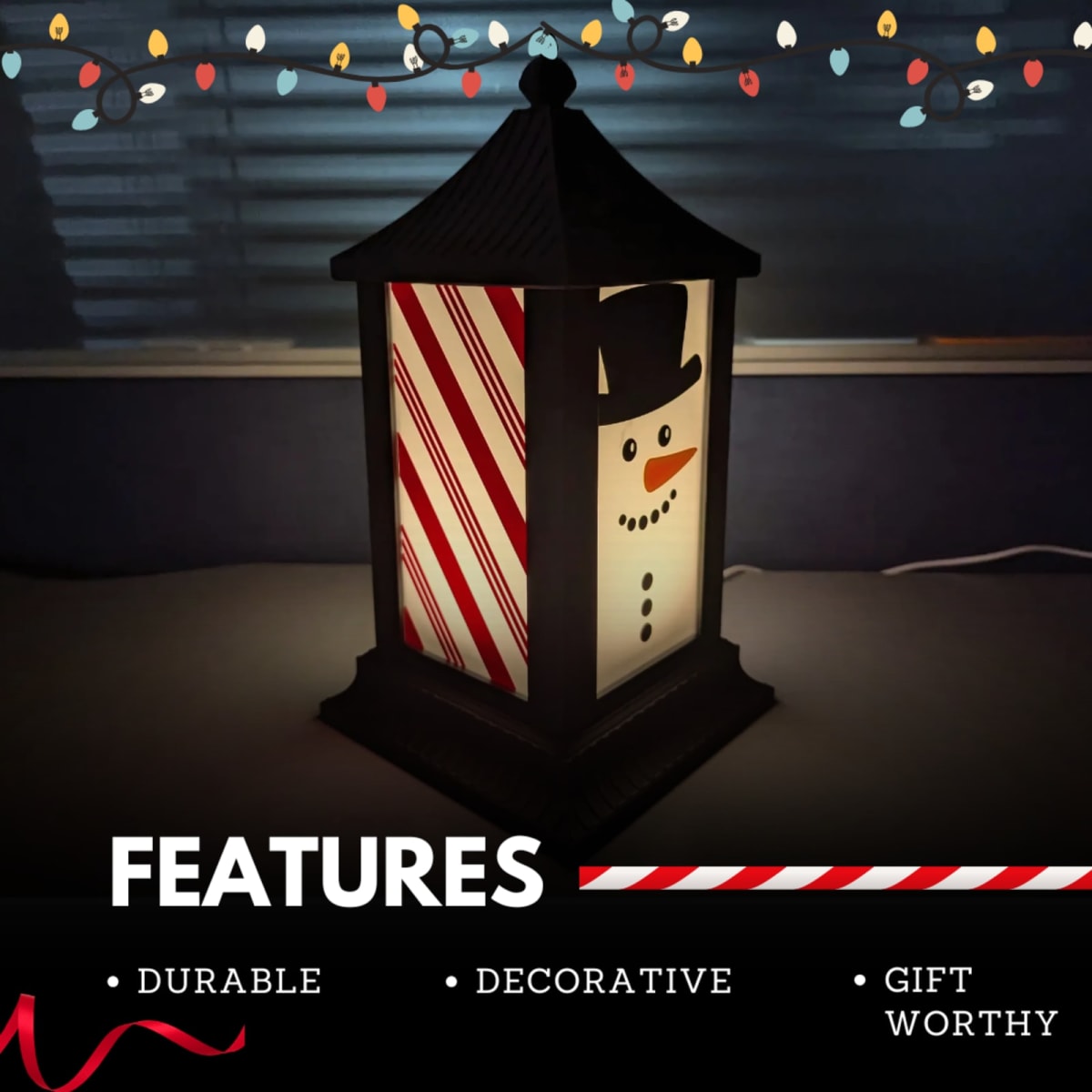 Christmas Lantern – 3D Printed LED Festive Décor Light