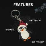 Penguin Christmas Hat Keychain -- Cute Festive Charm