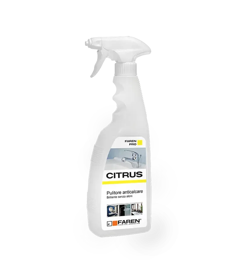 Faren CITRUS, Pulitore Anticalcare a base naturale di Acido Citrico, elimina calcare e ossidazioni da rubinetterie, ceramiche dei bagni, vetri, ottimo pulitore antiappannante box doccia, 750ml (3)