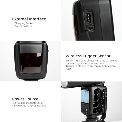Vue 4 de Photoolex Lcd Flash Speedlite
