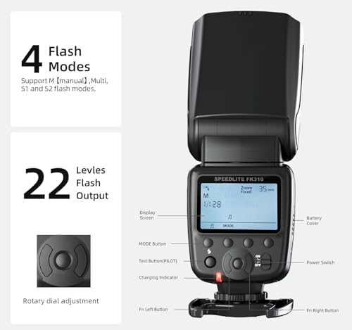 Vue 5 de Photoolex Lcd Flash Speedlite