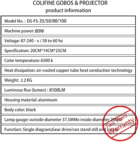 Vue 2 de Colifine Gobo Projecteur Led