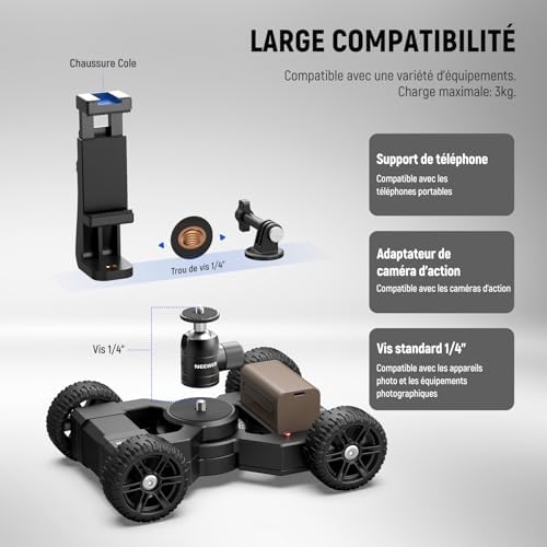 Vue 4 de Neewer Slider Dolly Motorise