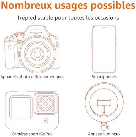 Vue 3 de Amazon Basics Trepied Pour