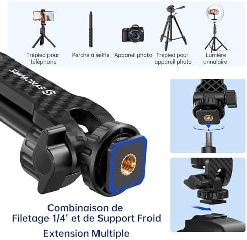 Vue 3 de Syncwire Adaptateur Trepied Smartphone