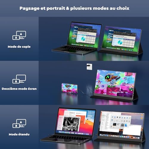 Vue 3 de Hongo Moniteur Portable Laptop