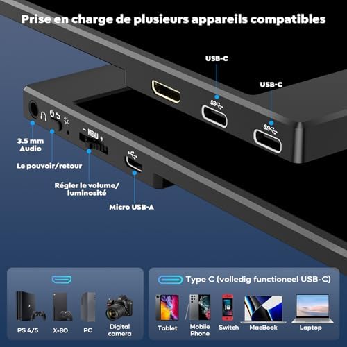 Vue 4 de Hongo Moniteur Portable Laptop