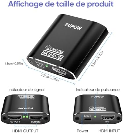 Vue 7 de Pupow Splitter Hdmi