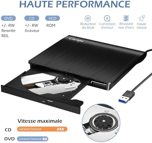Vue 2 de Cocopa Lecteur Cddvd Externe