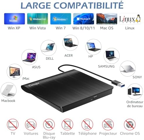 Vue 4 de Cocopa Lecteur Cddvd Externe