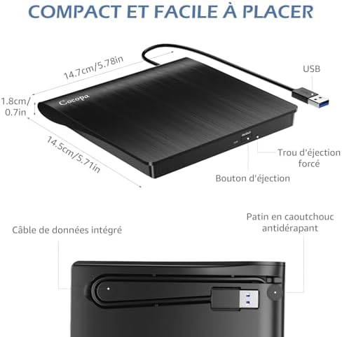 Vue 6 de Cocopa Lecteur Cddvd Externe