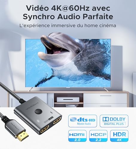 Vue 4 de Warrky Switch Hdmi