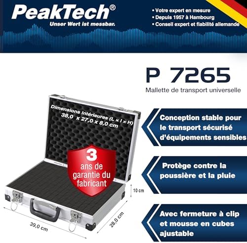 Vue 2 de Peaktech Mallette Universelle Pour