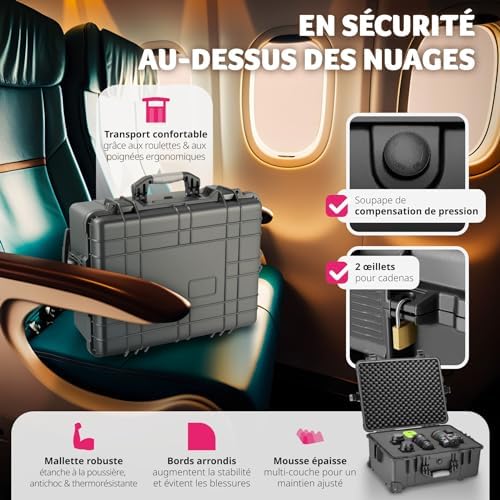 Vue 4 de Tectake Valise Roulettes